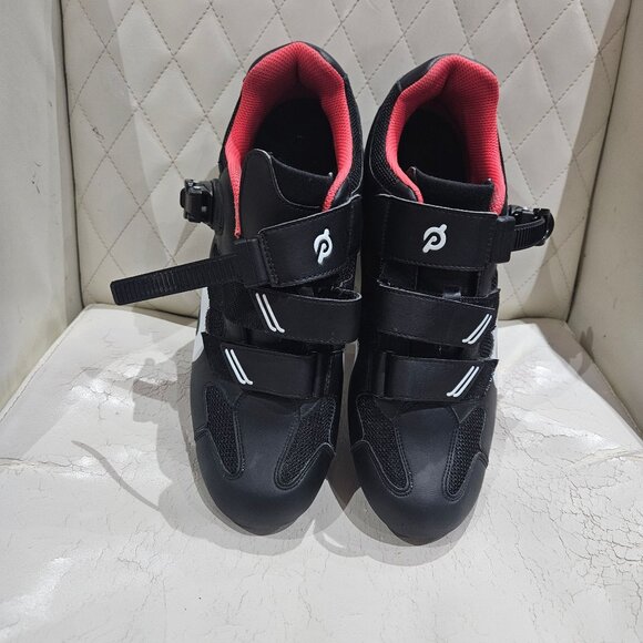 Peloton Mens Cycling Shoes Size 46 Black & Red Synthetic Upper With Adjustable S - Picture 1 of 8